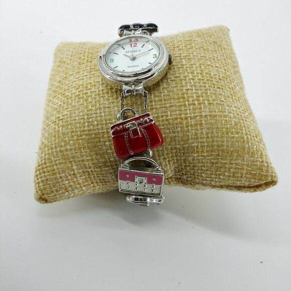 Studio C Charm Bracelet Fashion Purses Bags Enamel Cute Colorful Wristwatch - Picture 10 of 12